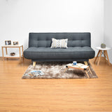 Sofá Cama Gales Gris Denver y Matiz Natural 180x84cm de Tres Puestos Reclinable sin Apoya Brazos