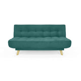 Sofá Cama Gales Petróleo Denver y Matiz Natural 180x84cm de Tres Puestos Reclinable sin Apoya Brazos