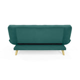 Sofá Cama Gales Petróleo Denver y Matiz Natural 180x84cm de Tres Puestos Reclinable sin Apoya Brazos