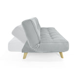 Sofá Cama Gales Plata Denver y Matiz Natural 180x84cm de Tres Puestos Reclinable sin Apoya Brazos