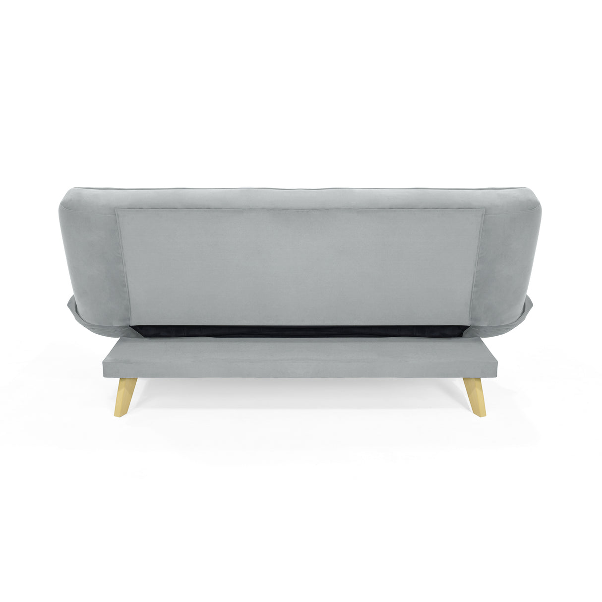 Sofá Cama Gales Plata Denver y Matiz Natural 180x84cm de Tres Puestos Reclinable sin Apoya Brazos