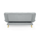 Sofá Cama Gales Plata Denver y Matiz Natural 180x84cm de Tres Puestos Reclinable sin Apoya Brazos