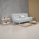 Sofá Cama Gales Plata Denver y Matiz Natural 180x84cm de Tres Puestos Reclinable sin Apoya Brazos