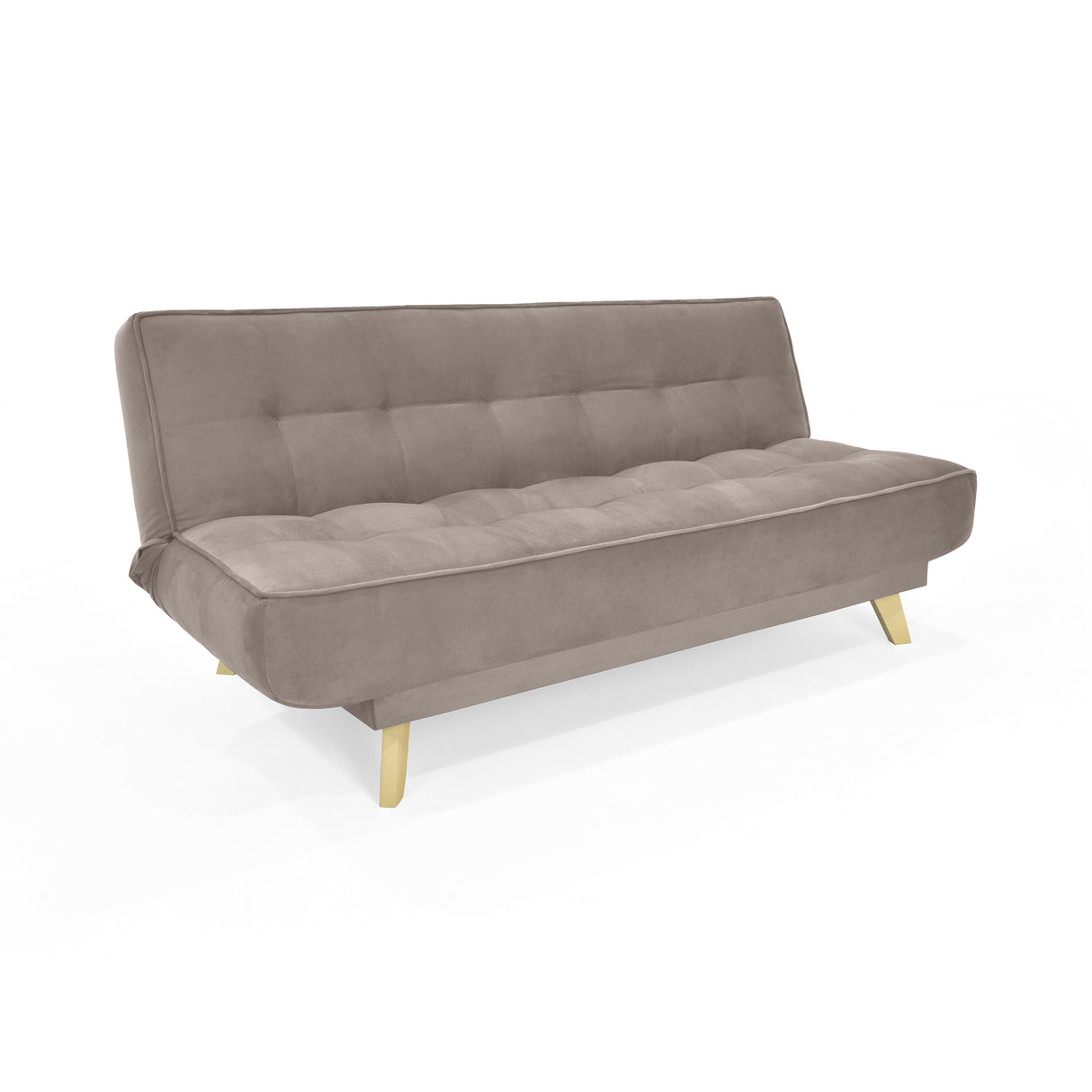 Sofá Cama Gales Taupe Denver y Matiz Natural 180x84cm de Tres Puestos Reclinable sin Apoya Brazos