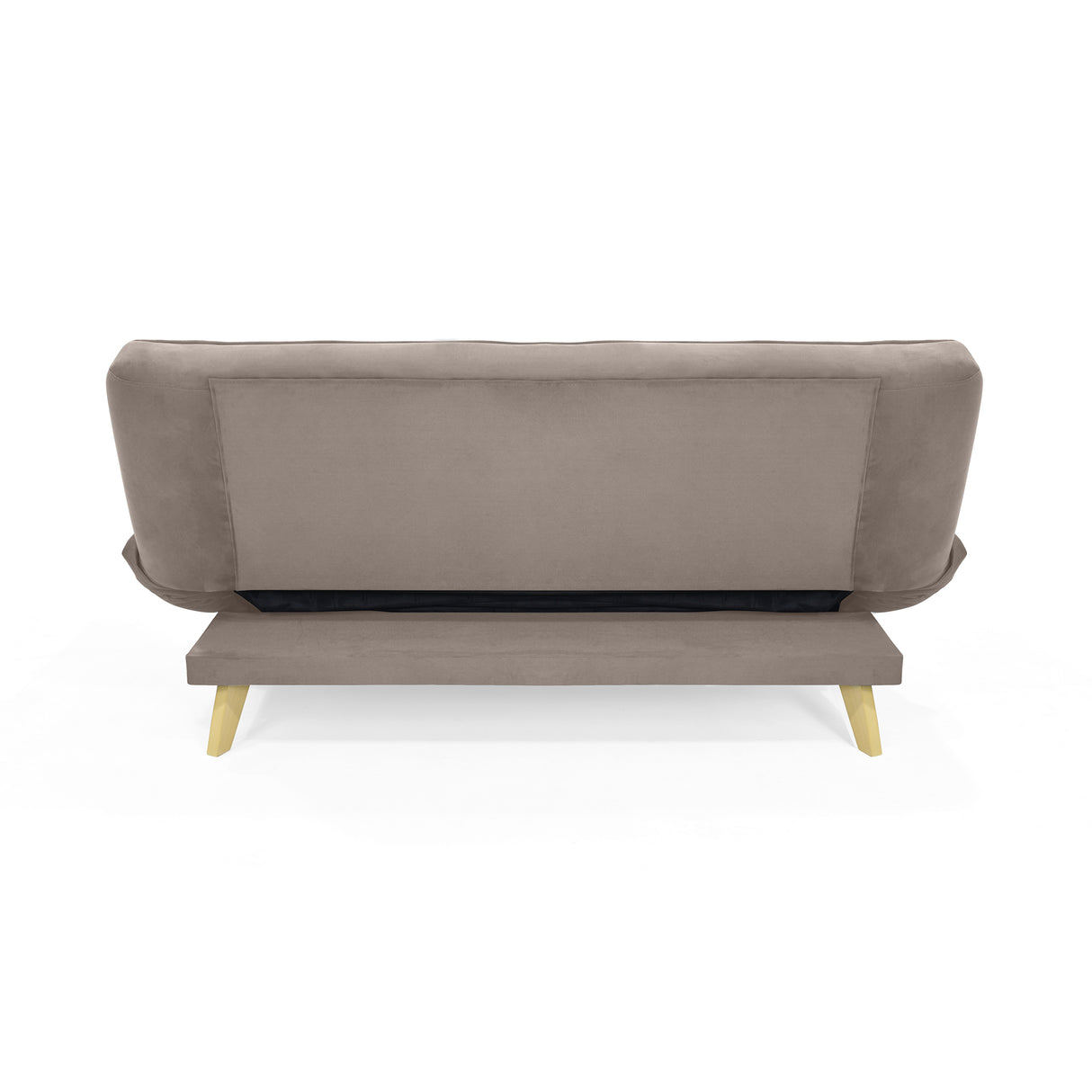 Sofá Cama Gales Taupe Denver y Matiz Natural 180x84cm de Tres Puestos Reclinable sin Apoya Brazos