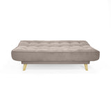 Sofá Cama Gales Taupe Denver y Matiz Natural 180x84cm de Tres Puestos Reclinable sin Apoya Brazos