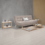 Sofá Cama Gales Taupe Denver y Matiz Natural 180x84cm de Tres Puestos Reclinable sin Apoya Brazos
