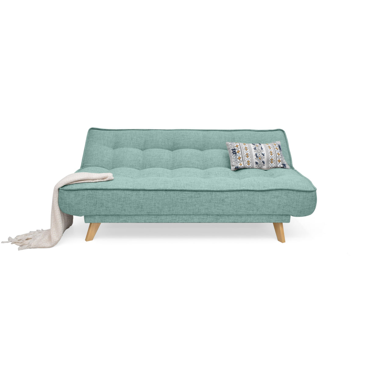 Sofá Cama Gales Aqua Dicosta y Matiz Natural 180x84cm de Tres Puestos Reclinable sin Apoya Brazos