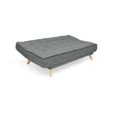 Sofá Cama Gales Gris Dicosta y Matiz Natural 180x84cm de Tres Puestos Reclinable sin Apoya Brazos