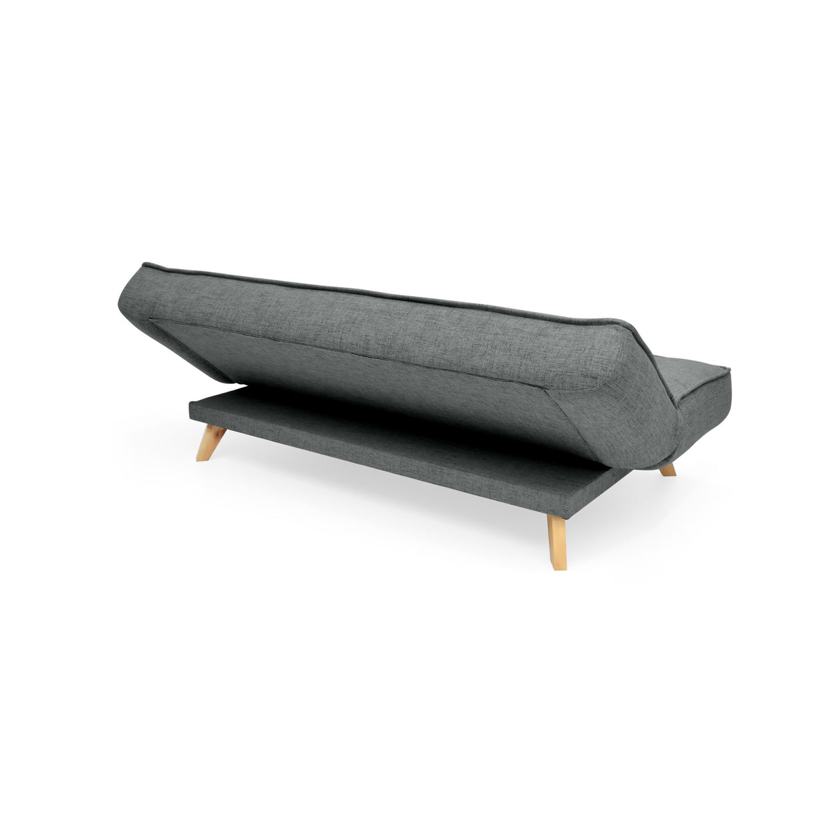 Sofá Cama Gales Gris Dicosta y Matiz Natural 180x84cm de Tres Puestos Reclinable sin Apoya Brazos