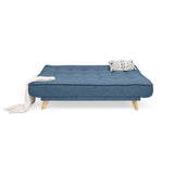 Sofá Cama Gales Índigo Dicosta y Matiz Natural 180x84cm de Tres Puestos Reclinable sin Apoya Brazos