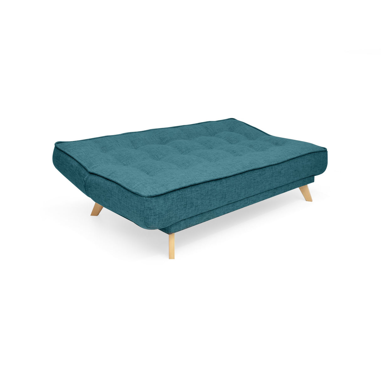 Sofá Cama Gales Petróleo Eureka y Matiz Natural 180x84cm de Tres Puestos Reclinable sin Apoya Brazos