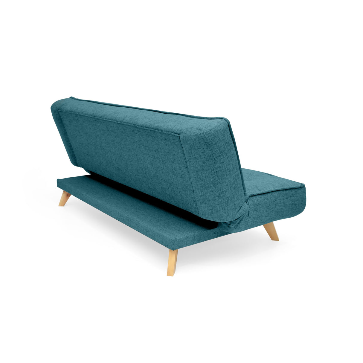 Sofá Cama Gales Petróleo Eureka y Matiz Natural 180x84cm de Tres Puestos Reclinable sin Apoya Brazos