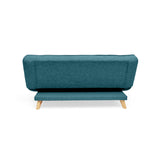 Sofá Cama Gales Petróleo Eureka y Matiz Natural 180x84cm de Tres Puestos Reclinable sin Apoya Brazos