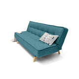 Sofá Cama Gales Petróleo Eureka y Matiz Natural 180x84cm de Tres Puestos Reclinable sin Apoya Brazos