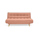 Sofá Cama Gales Salmón Dicosta y Matiz Natural 180x84cm de Tres Puestos Reclinable sin Apoya Brazos