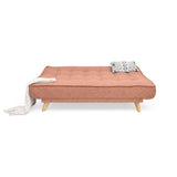 Sofá Cama Gales Salmón Dicosta y Matiz Natural 180x84cm de Tres Puestos Reclinable sin Apoya Brazos