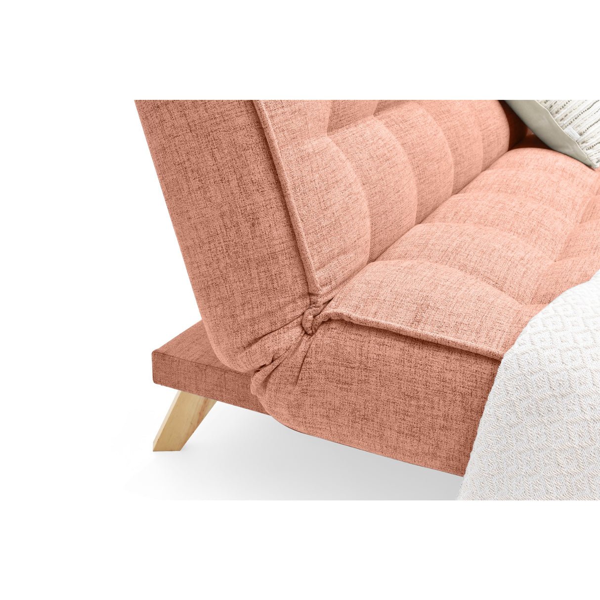 Sofá Cama Gales Salmón Dicosta y Matiz Natural 180x84cm de Tres Puestos Reclinable sin Apoya Brazos
