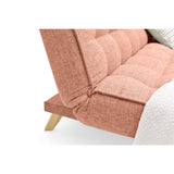 Sofá Cama Gales Salmón Dicosta y Matiz Natural 180x84cm de Tres Puestos Reclinable sin Apoya Brazos