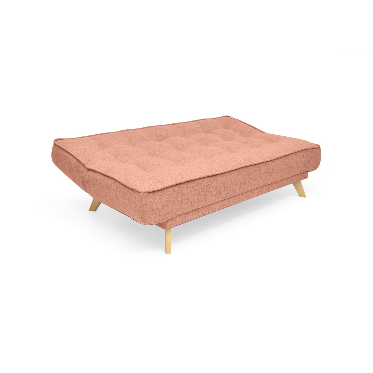 Sofá Cama Gales Salmón Dicosta y Matiz Natural 180x84cm de Tres Puestos Reclinable sin Apoya Brazos