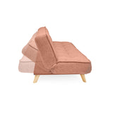 Sofá Cama Gales Salmón Dicosta y Matiz Natural 180x84cm de Tres Puestos Reclinable sin Apoya Brazos