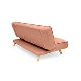 Sofá Cama Gales Salmón Dicosta y Matiz Natural 180x84cm de Tres Puestos Reclinable sin Apoya Brazos