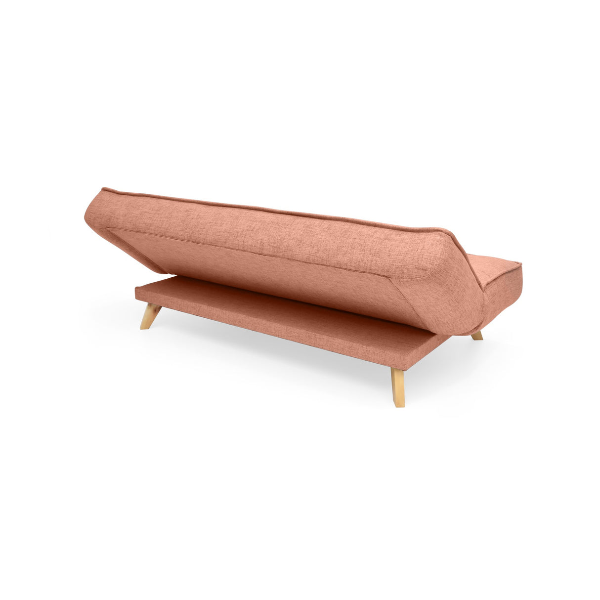 Sofá Cama Gales Salmón Dicosta y Matiz Natural 180x84cm de Tres Puestos Reclinable sin Apoya Brazos