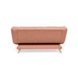 Sofá Cama Gales Salmón Dicosta y Matiz Natural 180x84cm de Tres Puestos Reclinable sin Apoya Brazos