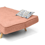 Sofá Cama Gales Salmón Dicosta y Matiz Natural 180x84cm de Tres Puestos Reclinable sin Apoya Brazos