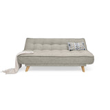 Sofá Cama Gales Taupe Dicosta y Matiz Natural 180x84cm de Tres Puestos Reclinable sin Apoya Brazos