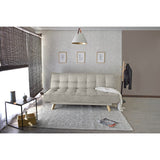 Sofá Cama Gales Taupe Dicosta y Matiz Natural 180x84cm de Tres Puestos Reclinable sin Apoya Brazos