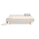 Sofá Cama Gales Trigo Dicosta y Matiz Natural 180x84cm de Tres Puestos Reclinable sin Apoya Brazos