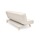 Sofá Cama Gales Trigo Dicosta y Matiz Natural 180x84cm de Tres Puestos Reclinable sin Apoya Brazos