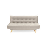 Sofá Cama Gales Beige Duster y Matiz Natural 180x84cm de Tres Puestos Reclinable sin Apoya Brazos