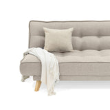 Sofá Cama Gales Beige Duster y Matiz Natural 180x84cm de Tres Puestos Reclinable sin Apoya Brazos