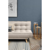 Sofá Cama Gales Beige Duster y Matiz Natural 180x84cm de Tres Puestos Reclinable sin Apoya Brazos
