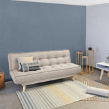 Sofá Cama Gales Beige Duster y Matiz Natural 180x84cm de Tres Puestos Reclinable sin Apoya Brazos