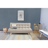 Sofá Cama Gales Beige Duster y Matiz Natural 180x84cm de Tres Puestos Reclinable sin Apoya Brazos