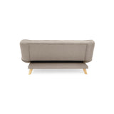 Sofá Cama Gales Beige Duster y Matiz Natural 180x84cm de Tres Puestos Reclinable sin Apoya Brazos