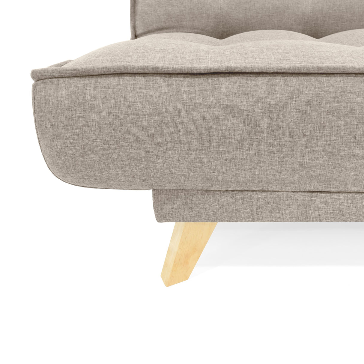 Sofá Cama Gales Beige Duster y Matiz Natural 180x84cm de Tres Puestos Reclinable sin Apoya Brazos
