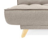 Sofá Cama Gales Beige Duster y Matiz Natural 180x84cm de Tres Puestos Reclinable sin Apoya Brazos