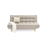 Sofá Cama Gales Beige Duster y Matiz Natural 180x84cm de Tres Puestos Reclinable sin Apoya Brazos