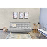 Sofá Cama Gales Plata Duster y Matiz Natural 180x84cm de Tres Puestos Reclinable sin Apoya Brazos
