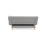 Sofá Cama Gales Plata Duster y Matiz Natural 180x84cm de Tres Puestos Reclinable sin Apoya Brazos