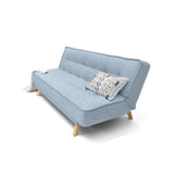 Sofá Cama Gales Plata Eureka y Matiz Natural 180x84cm de Tres Puestos Reclinable sin Apoya Brazos