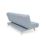 Sofá Cama Gales Plata Eureka y Matiz Natural 180x84cm de Tres Puestos Reclinable sin Apoya Brazos