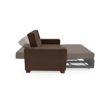 Sofá Cama Hamburgo Chocolate Denver y Matiz Wengue 160x86cm de Dos Puestos Reclinable sin Apoya Brazos