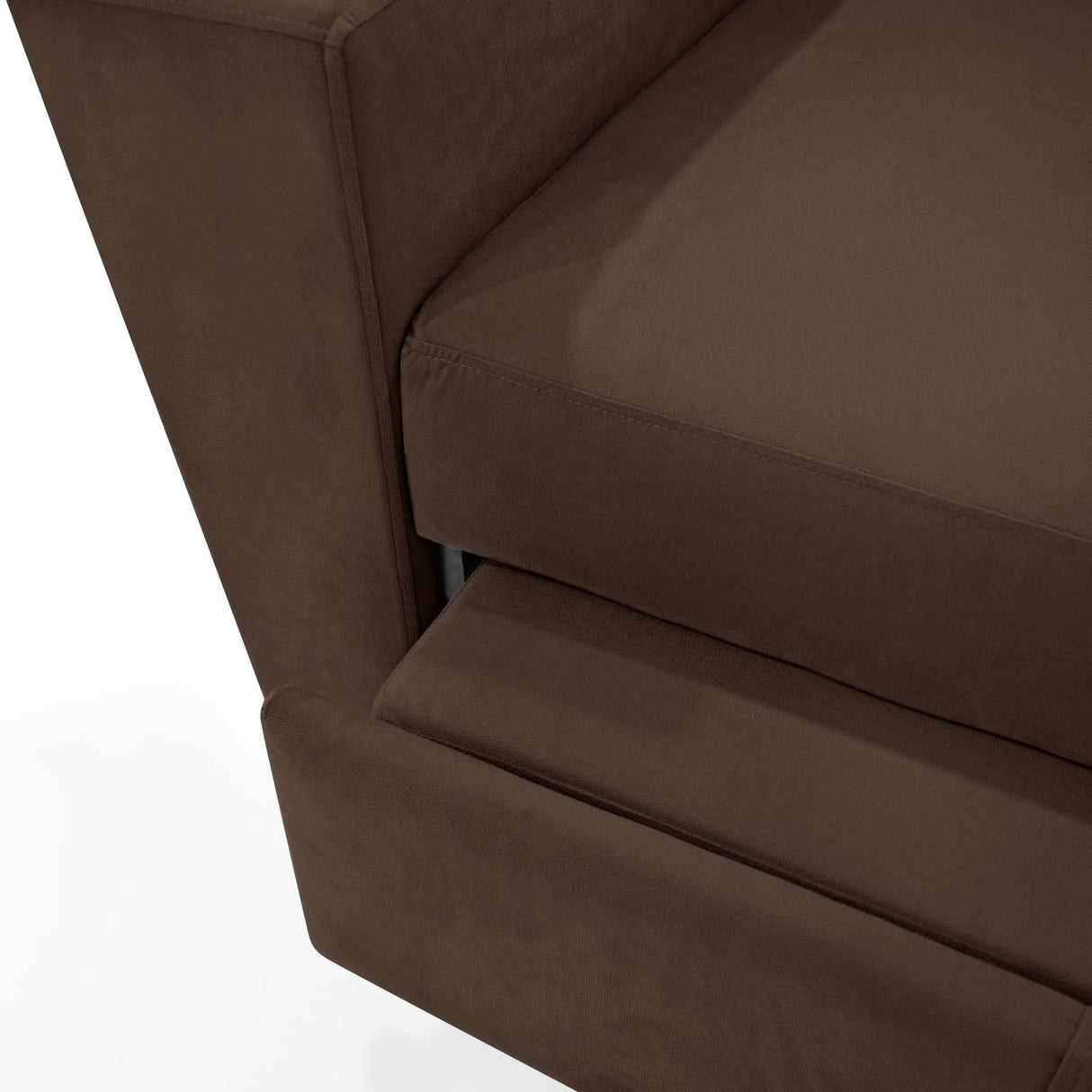 Sofá Cama Hamburgo Chocolate Denver y Matiz Wengue 160x86cm de Dos Puestos Reclinable sin Apoya Brazos