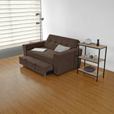 Sofá Cama Hamburgo Chocolate Denver y Matiz Wengue 160x86cm de Dos Puestos Reclinable sin Apoya Brazos