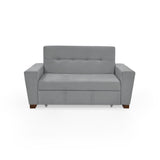 Sofá Cama Hamburgo Gris Denver y Matiz Wengue 160x86cm de Dos Puestos Reclinable sin Apoya Brazos